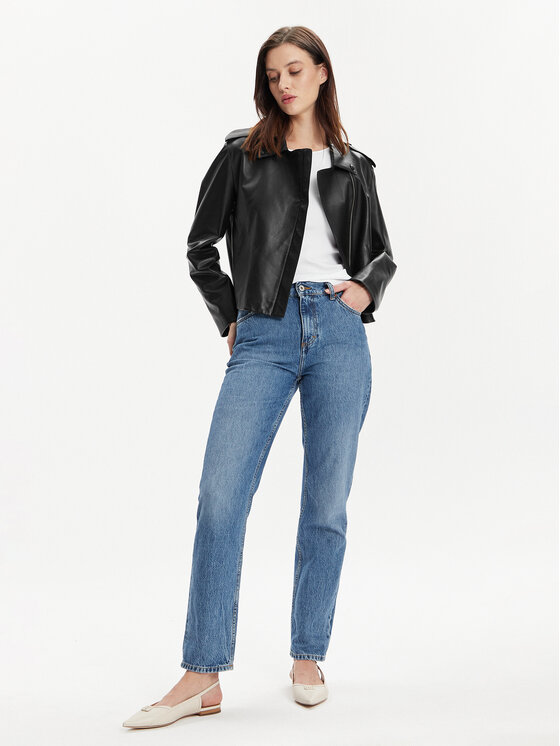 Marella Marella Kurtka skórzana Sparta 2413441011 Czarny Regular Fit