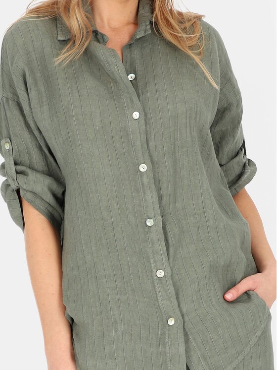 Perso Perso Bluzka CHLE255445F Khaki Regular Fit