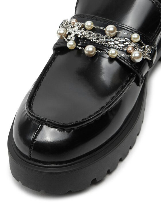Tory Burch Tory Burch Loafers Embellished Classic Lug Loafer 165828 Čierna