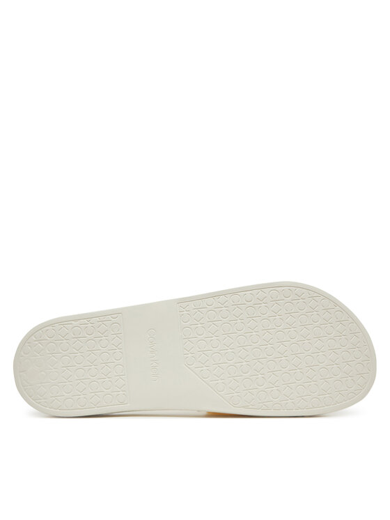 Calvin Klein Calvin Klein Şlapi Pool Slide Double T HM0HM01752 Alb