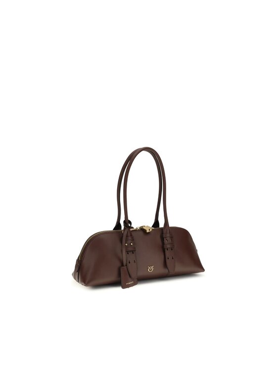 PINKO PINKO Borsetta Brown Calf Leather Bos Taurus Shoulder Marrone
