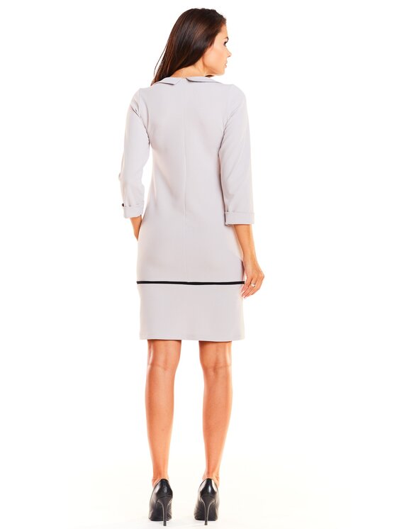 Awama Awama Sukienka codzienna A238 Szary Basic Fit
