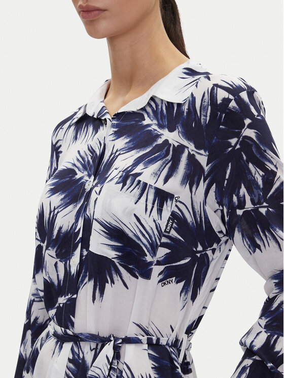 DKNY DKNY Rochie tip cămașă YI00052 Bleumarin Regular Fit