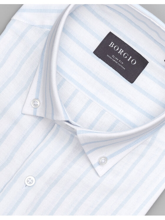 Borgio Borgio Koszula passa 00544 Biały Slim Fit