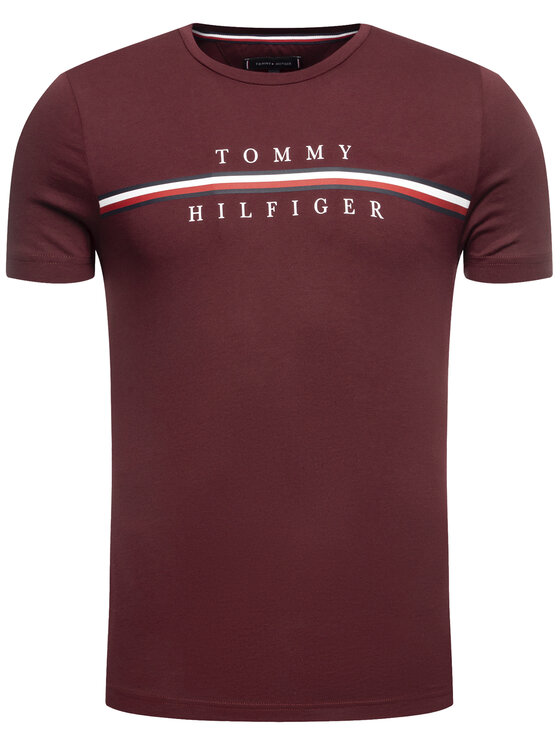 Tommy Hilfiger Tommy Hilfiger Marškinėliai Corp Split MW0MW12520 Bordinė Regular Fit