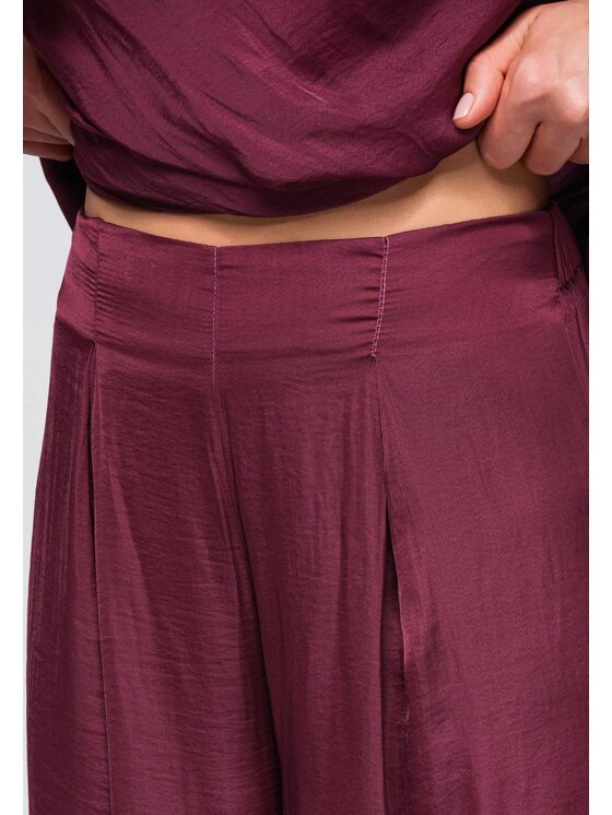 Ombre Ombre Spodnie materiałowe OW-PA-E0012 Fioletowy Relaxed Fit