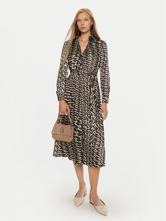 Marella Marella Srajčna obleka Gary 2423226082 Rjava Regular Fit