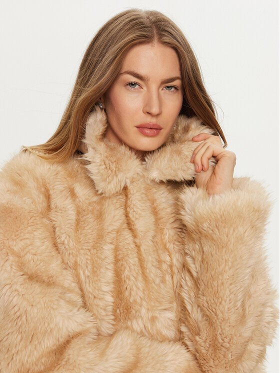 BARDOT BARDOT Pelzmantel 59562JB Beige Regular Fit