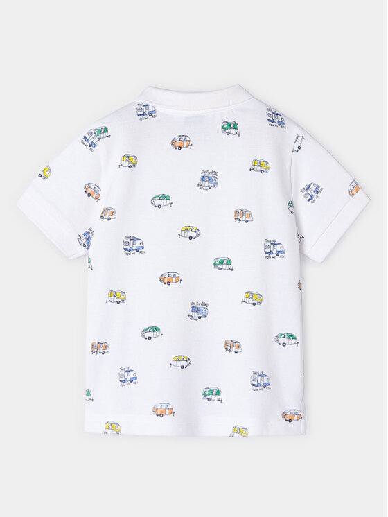 Mayoral Mayoral Тениска с яка и копчета 3107 Бял Regular Fit