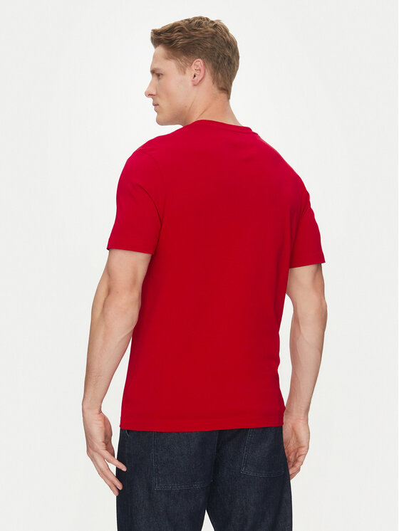 Tommy Hilfiger Tommy Hilfiger T-Shirt Center Stack MW0MW38621 Czerwony Regular Fit