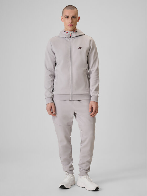 4F 4F Spodnie dresowe MONOCHROME MOVEMENT Szary jasny Regular Fit