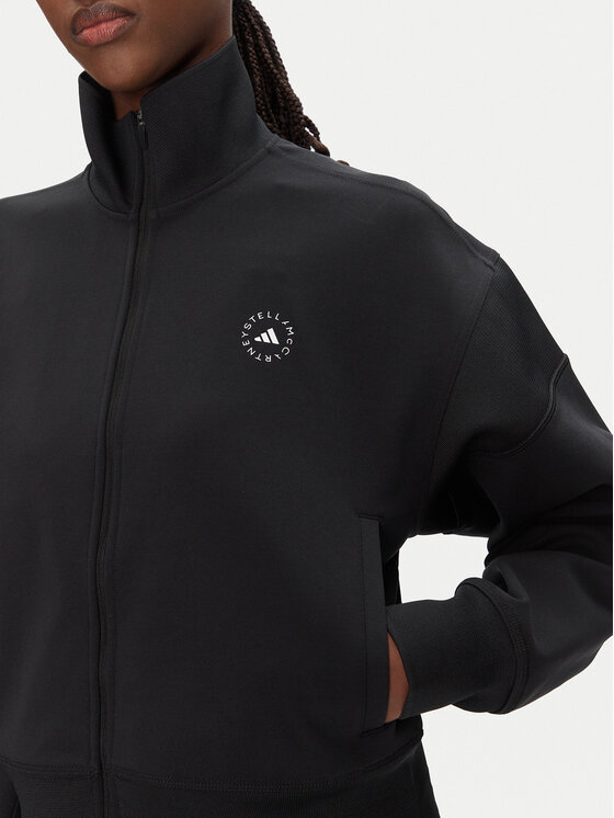 adidas by Stella McCartney adidas by Stella McCartney Džemperis ar kapuci JJ0084 Melns Regular Fit