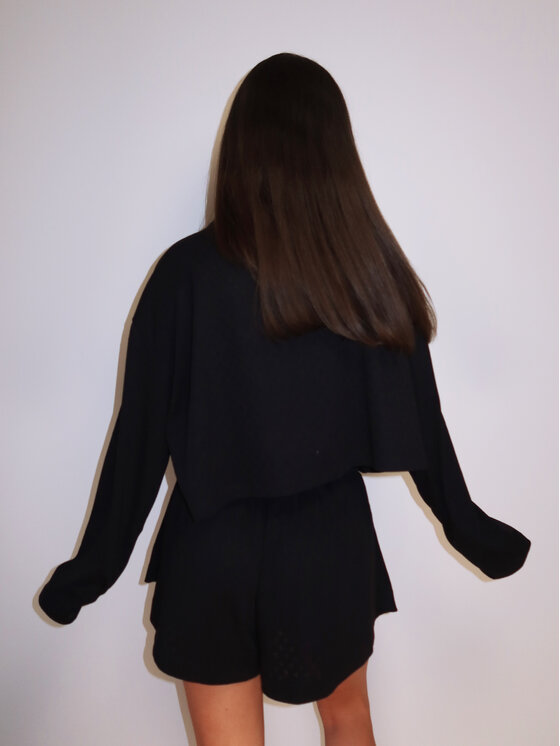 MissDenim MissDenim Mikina Pajama Overshirt Čierna Regular Fit