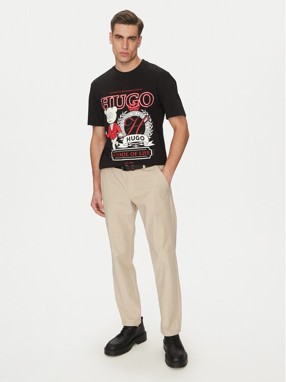 HUGO HUGO T-Shirt Daporoni 50538254 Czarny Relaxed Fit