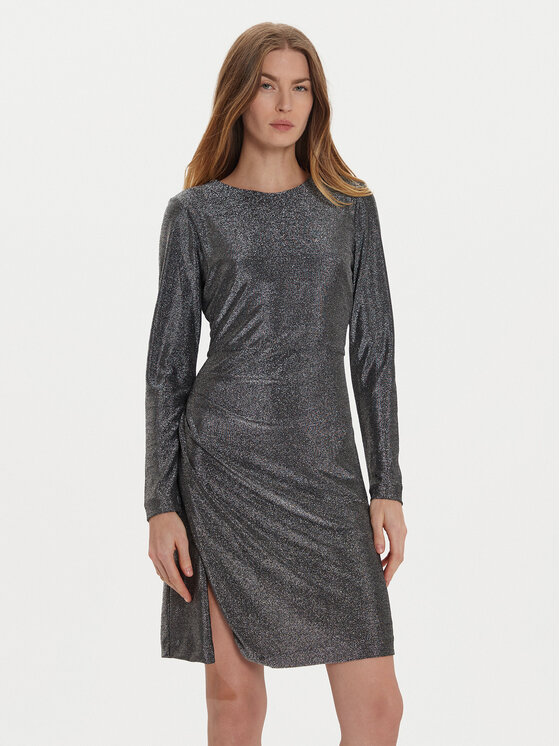 DKNY DKNY Koktejlové šaty DD4GAA85 Stříbrná Regular Fit