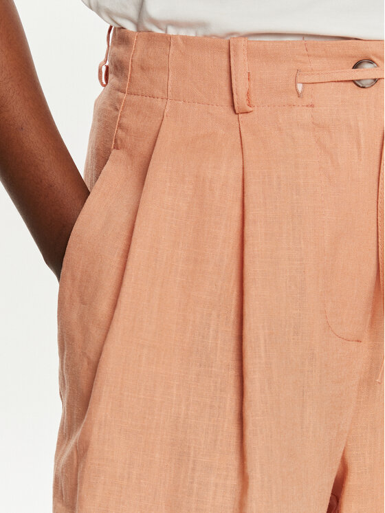 ViCOLO ViCOLO Kalhoty z materiálu TB2700 Oranžová Relaxed Fit