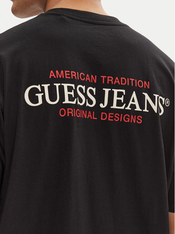 Guess Jeans Guess Jeans Tricou M4BI75 K8FQ4 Negru Oversize