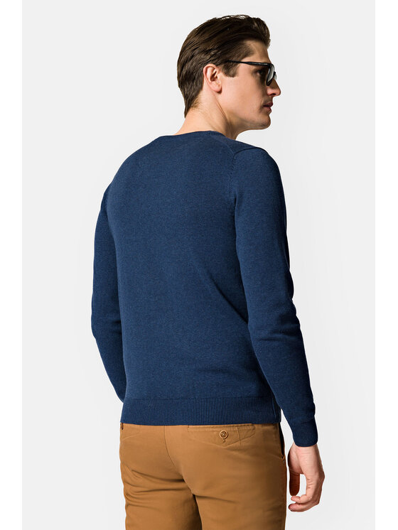 Lancerto Lancerto Sweter Harrison SW073123000001 Granatowy Regular Fit