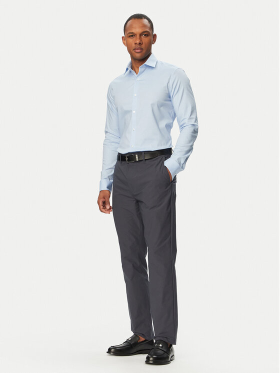 Calvin Klein Calvin Klein Hlače iz tkanine LV04LB610G Mornarsko modra Slim Fit