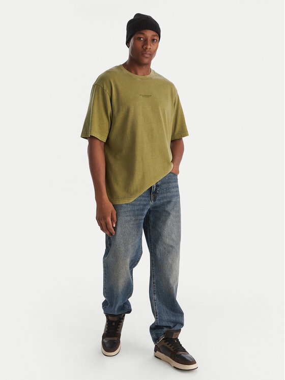 G-Star Raw G-Star Raw Majica Overdyed D24780-C756 Zelena Boxy Fit