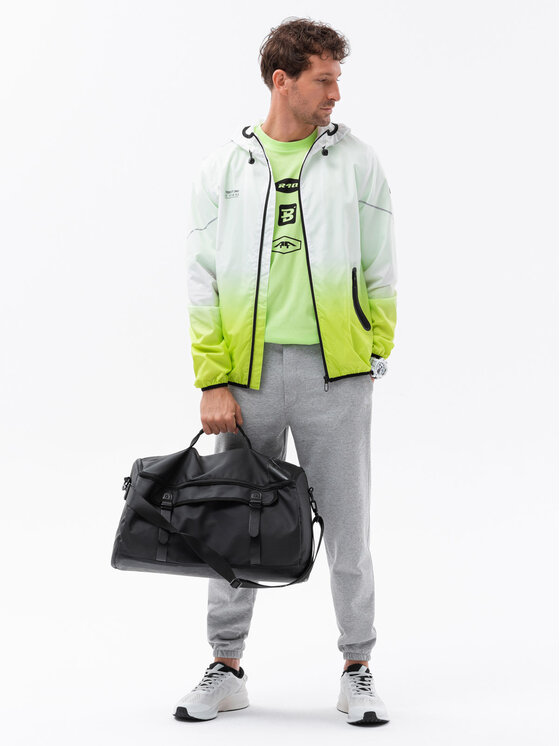 Ombre Ombre Kurtka przejściowa OM-JANP-0104 Zielony Regular Fit