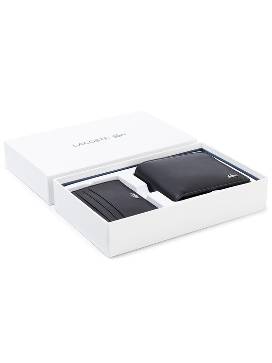 Lacoste Lacoste Sada peňaženka a puzdro na karty M Billfold Coin Box NH2505FG Čierna
