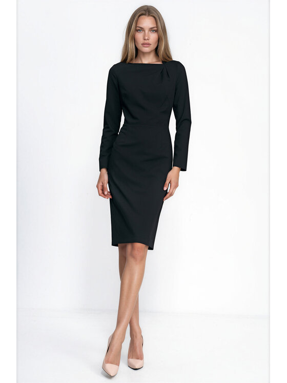 NIFE NIFE Sukienka wieczorowa S302 Czarny Loose Fit