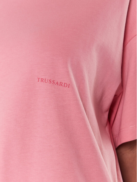 Trussardi Trussardi T-shirt Greyhound Backprint 56T00559 Ružičasta Loose Fit