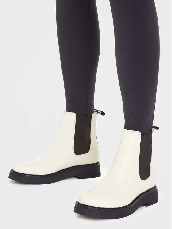 Tommy Jeans Tommy Jeans Ghete Jodhpur Tjw Chelsea Flat EN0EN02311 Alb