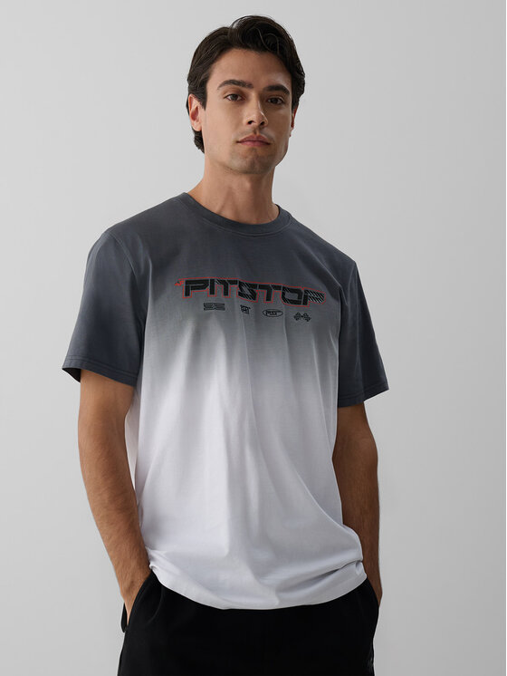 4F 4F T-Shirt PIT STOP Biały Regular Fit