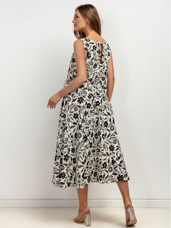 Tessita Tessita Spódnica midi T424/1/XXL Biały A-Line Fit