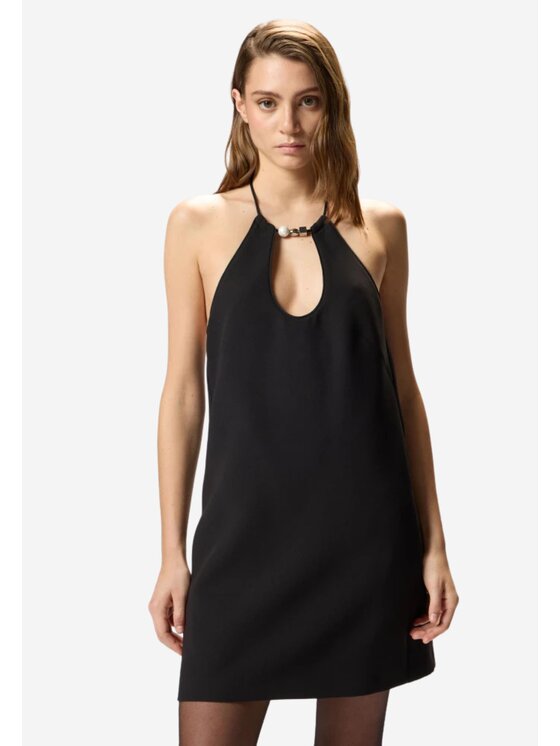 PINKO PINKO Sukienka Inkognito abito doppia tela Czarny Slim Fit