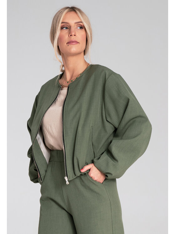 FIGL FIGL Kurtka bomber M1198 Zielony Regular Fit