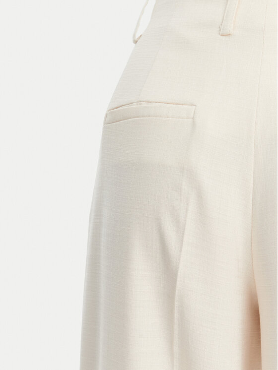Simona Corsellini Simona Corsellini Spodnie materiałowe P25CPPA01901 Écru Relaxed Fit