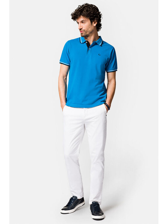 Lancerto Lancerto Spodnie materiałowe Monaco SP082123000007 Biały Slim Fit