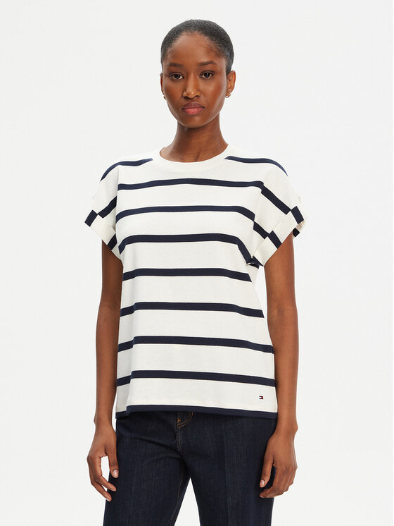 Tommy Hilfiger Tommy Hilfiger T-särk Gold Button WW0WW45628 Tumesinine Regular Fit