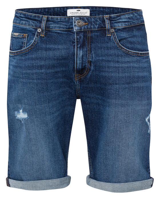 Cross Jeans Cross Jeans Szorty jeansowe A 565-251 Niebieski Regular Fit