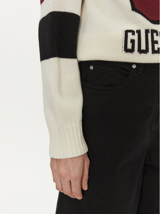 Guess Jeans Guess Jeans Džemperis W4BR11 Z3HN2 Balts Regular Fit