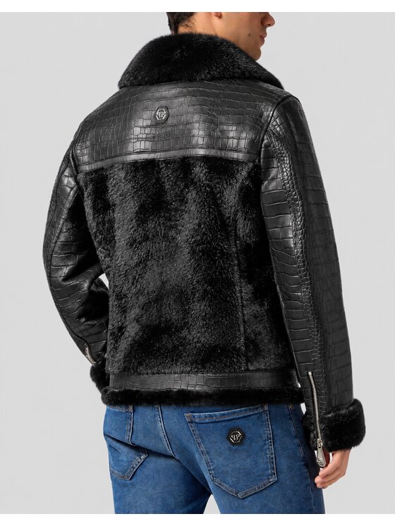 PHILIPP PLEIN PHILIPP PLEIN Ramoneska 32077 Czarny Regular Fit