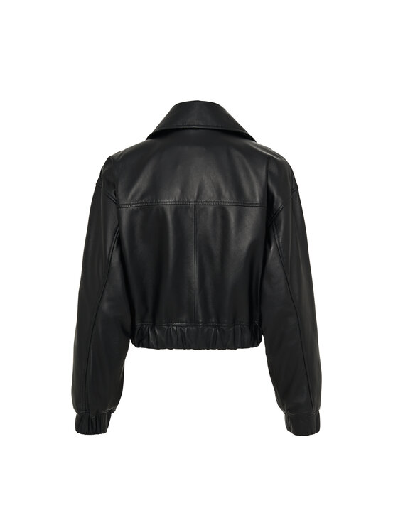 Mimika Mimika Kurtka skórzana Rumor bomber n^4 Czarny Oversize