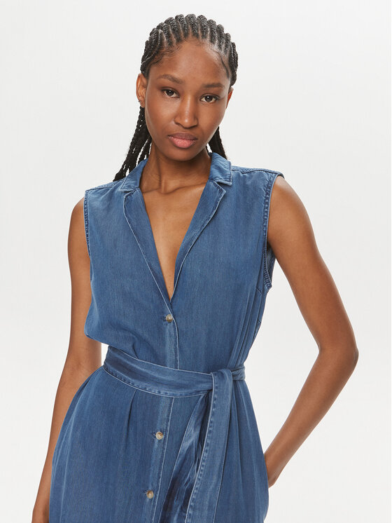 Pepe Jeans Pepe Jeans Rochie tip cămașă Maggie PL953512 Albastru Regular Fit
