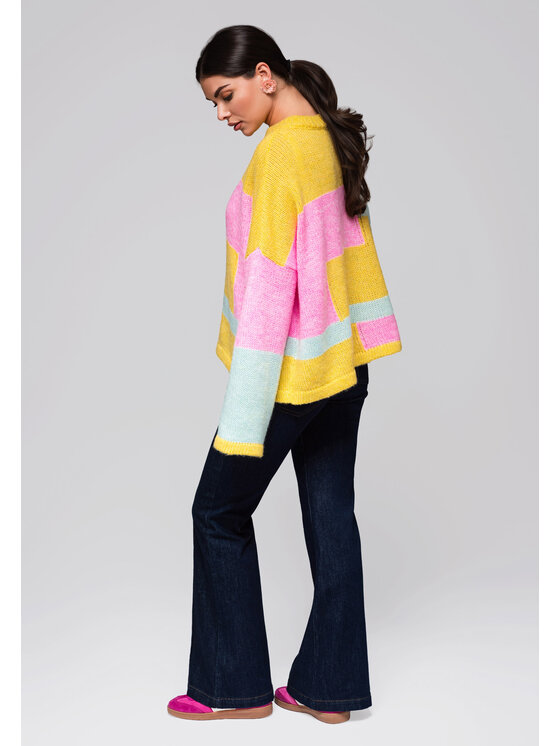 Ombre Ombre Sweter LW-SWSW-0108 Kolorowy Oversize