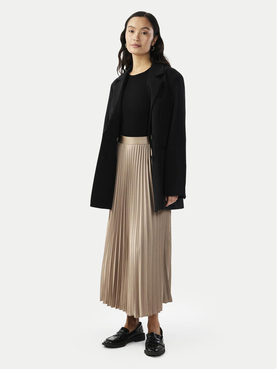 YAS Fustă plisată Celine 26032184 Bej Regular Fit | Modivo.ro