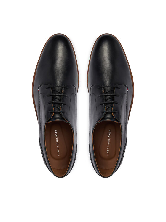 Tommy Hilfiger Tommy Hilfiger Pantofi Hilfiger Leather Dress Shoe FM0FM05777 Negru