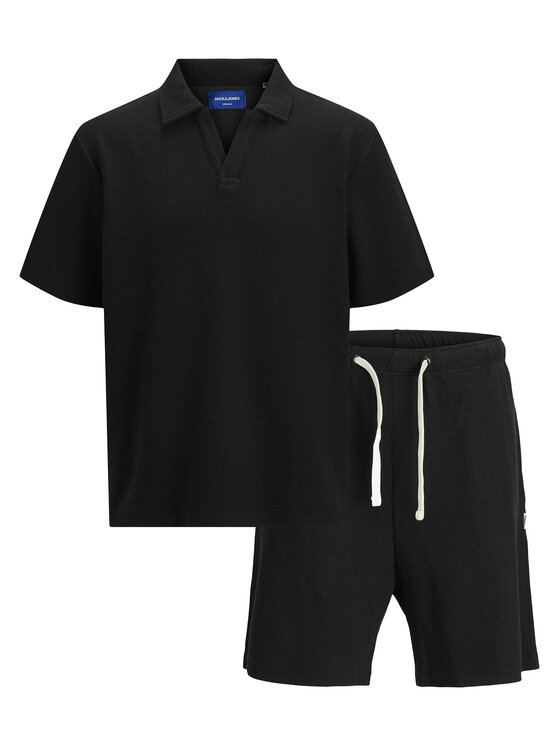 Jack&Jones Jack&Jones Σετ πλουζάκι polo και σορτς Slington 12281841 Μαύρο Relaxed Fit