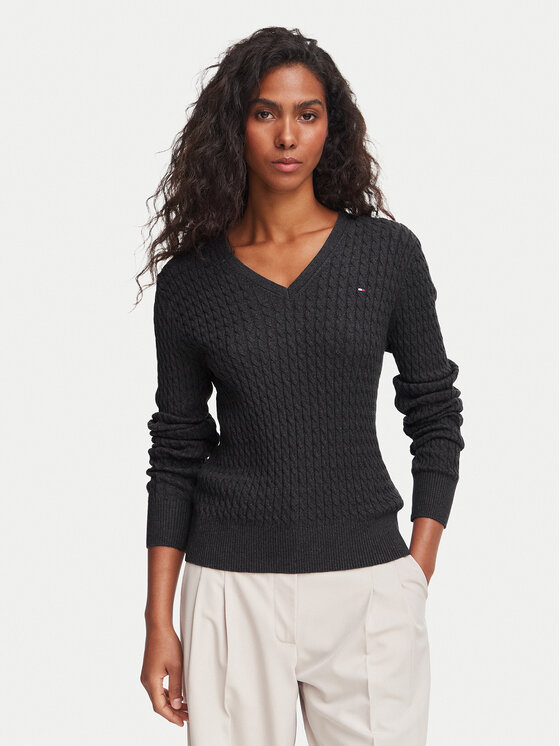 Tommy Hilfiger Пуловер WW0WW44987 Тъмносив Regular Fit