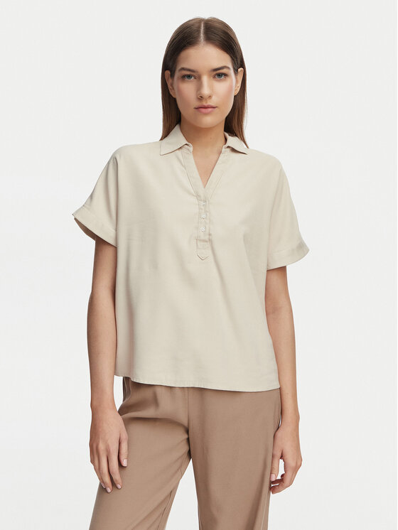ONLY Tricou polo Aris 15364279 Bej Loose Fit