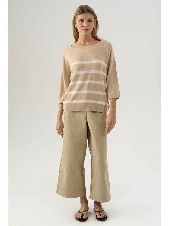 Femestage Femestage Sweter Femestage AB BASE SWE0850-015 Beżowy Regular Fit