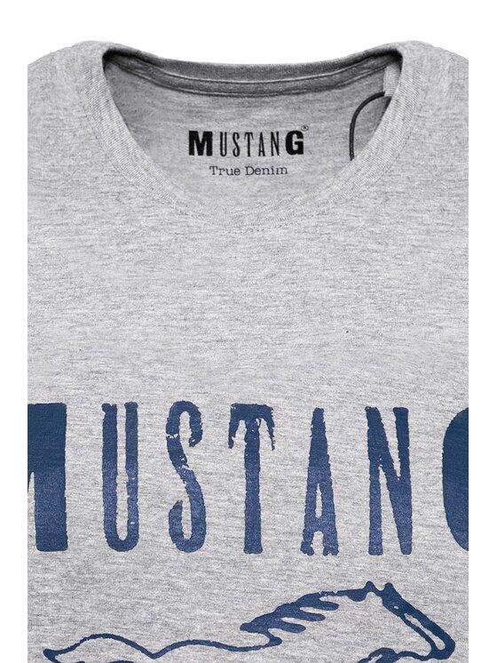 Mustang Mustang T-shirt BASIC PRINT TEE Grigio Regular Fit