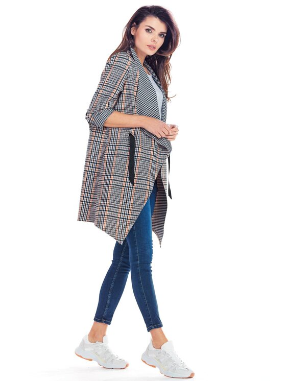 Awama Awama Cappotto A366 Blu scuro Basic Fit